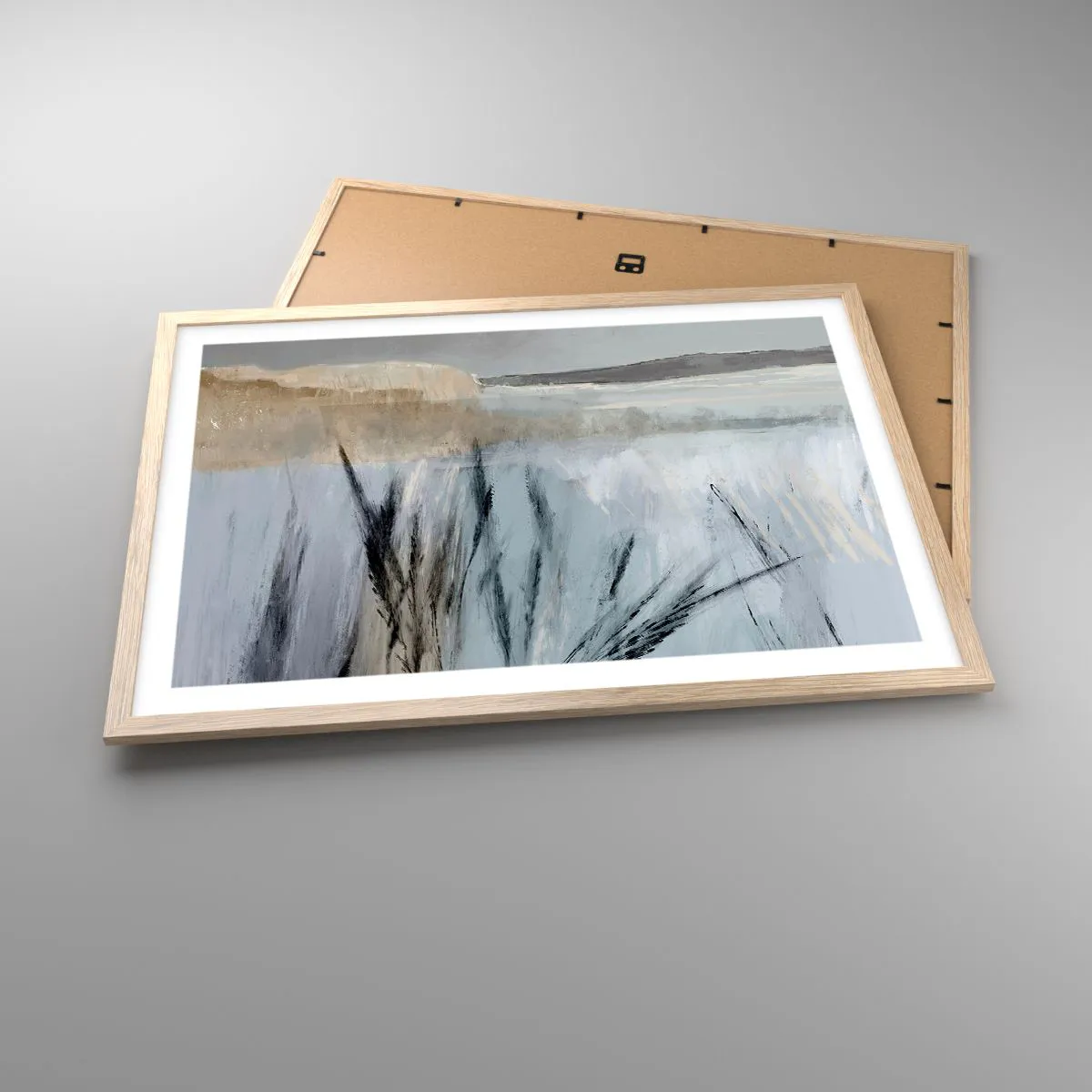 Poster in einem Rahmen aus heller Eiche - Winterfelder - 70x50 cm