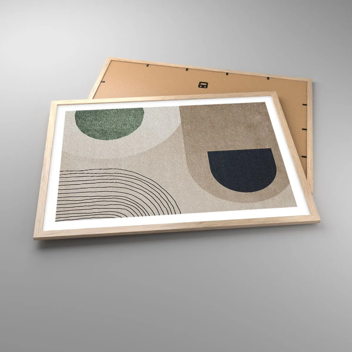 Póster en marco roble claro - La delicadeza de un óvalo - 70x50 cm