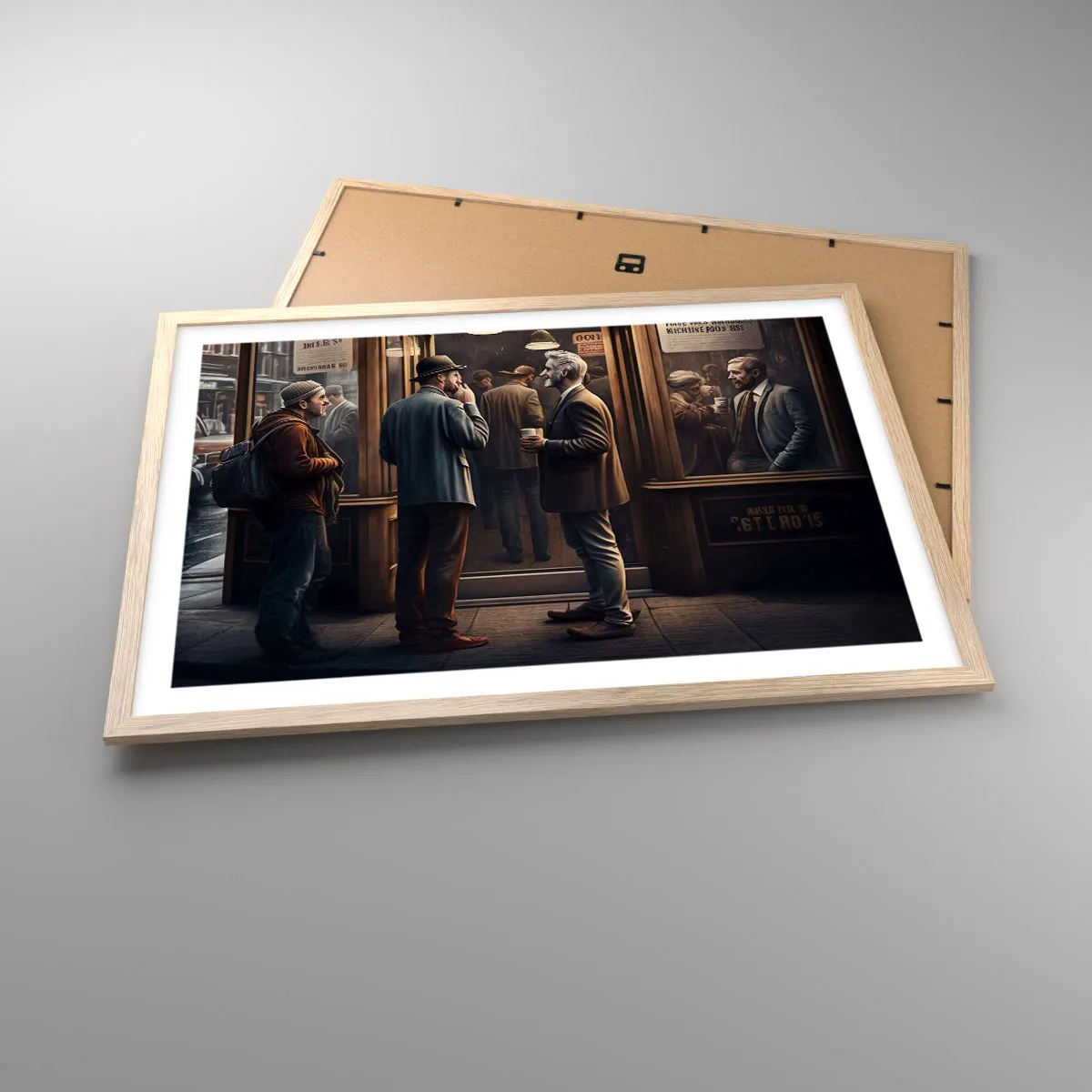 Plakát v rámu světlý dub - Dobrá chvíle dne - 70x50 cm