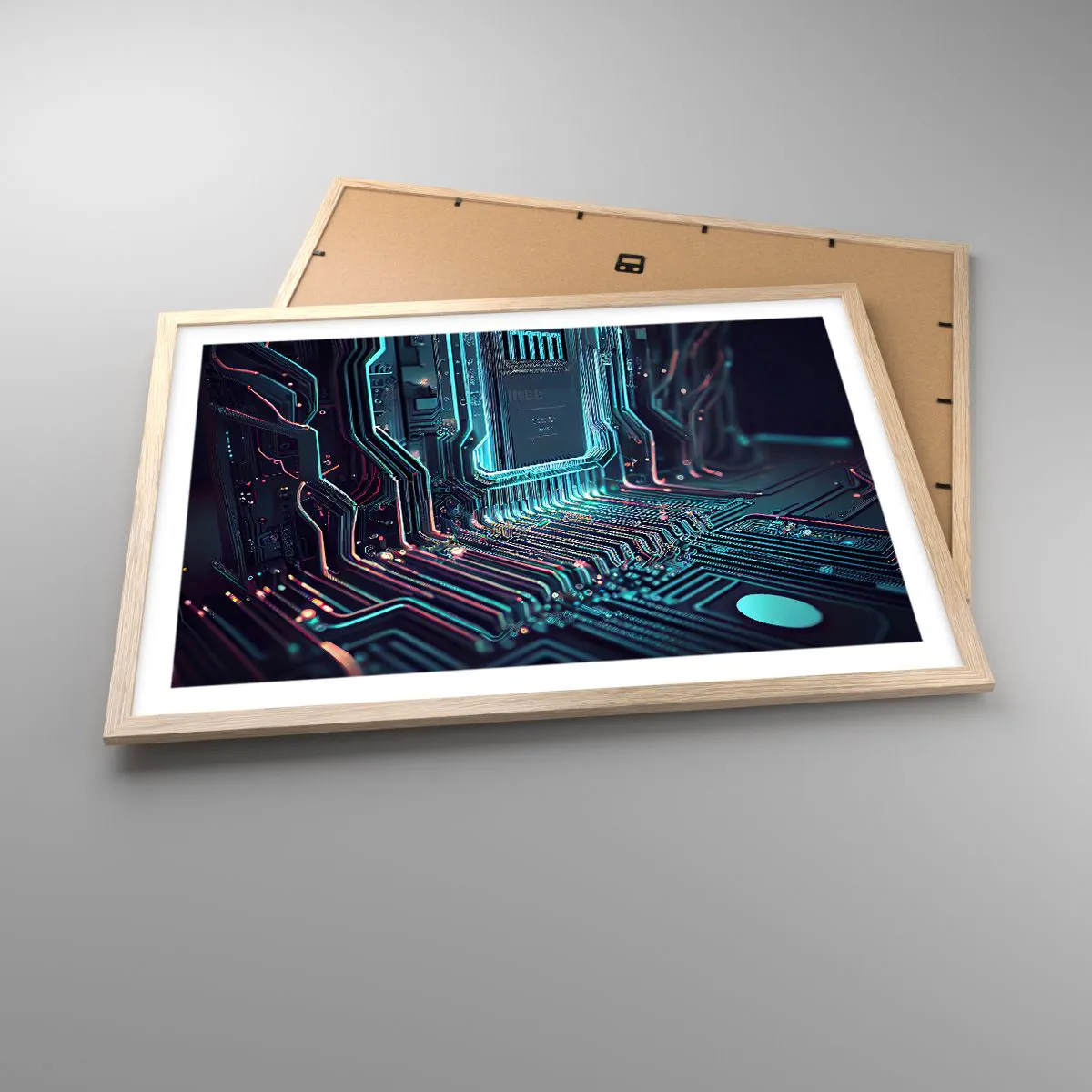 Plakat i ramme af lyst egetræ - Jeg tror... - 70x50 cm