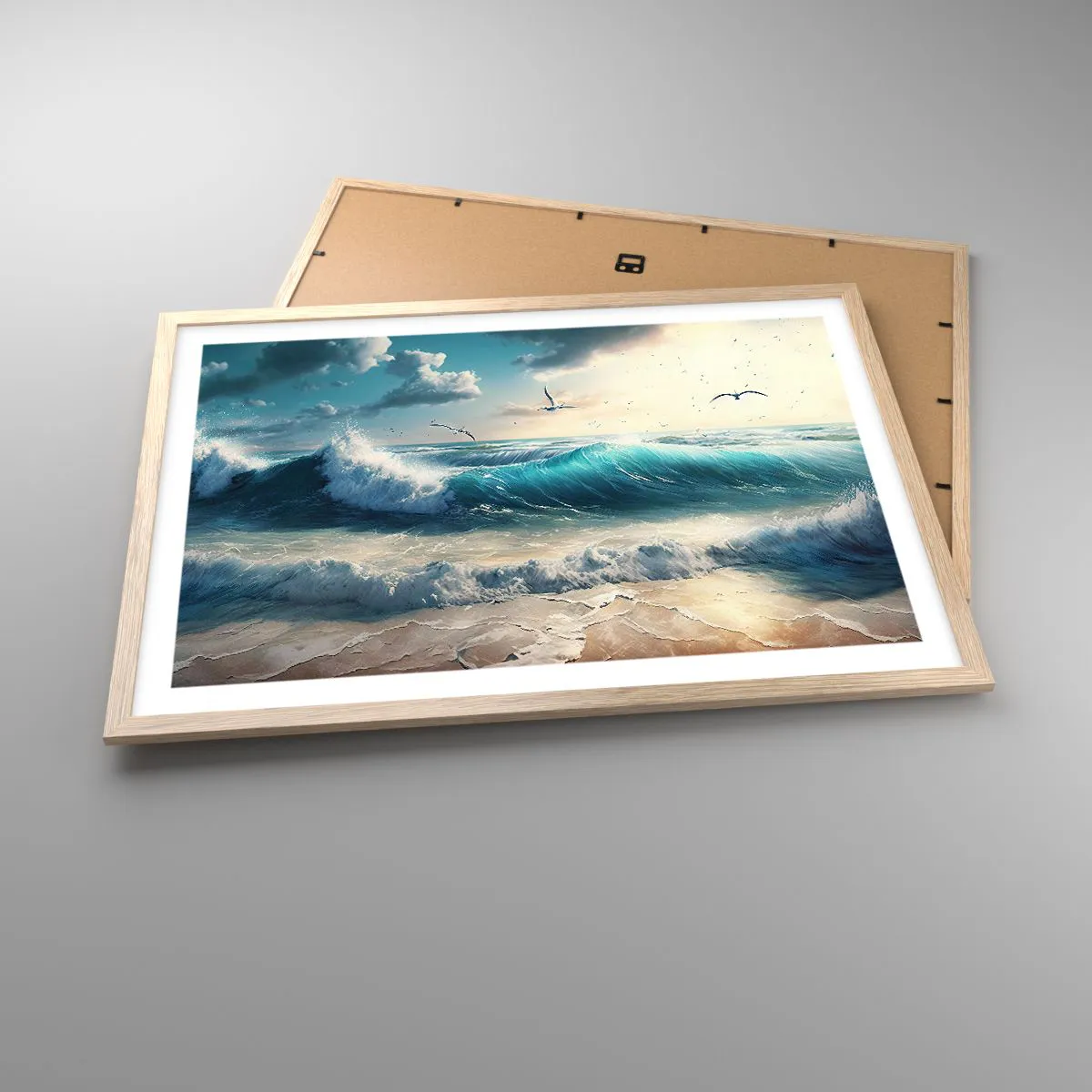 Plakat i ramme af lyst egetræ - Støj kun for dig - 70x50 cm