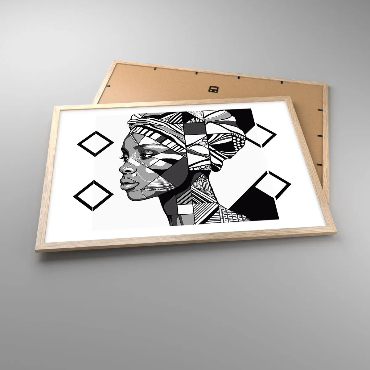 Póster en marco roble claro - Retrato étnico - 70x50 cm