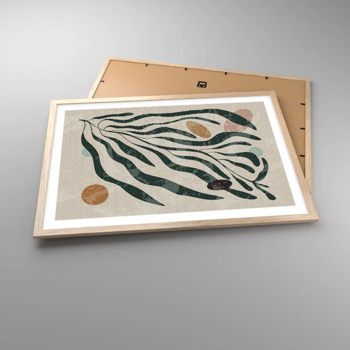 Plagát v ráme zo svetlého duba - Uprostred zelene - 70x50 cm