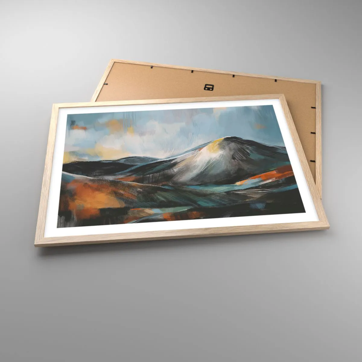Poster in light oak frame - Raw and Beautiful - 70x50 cm