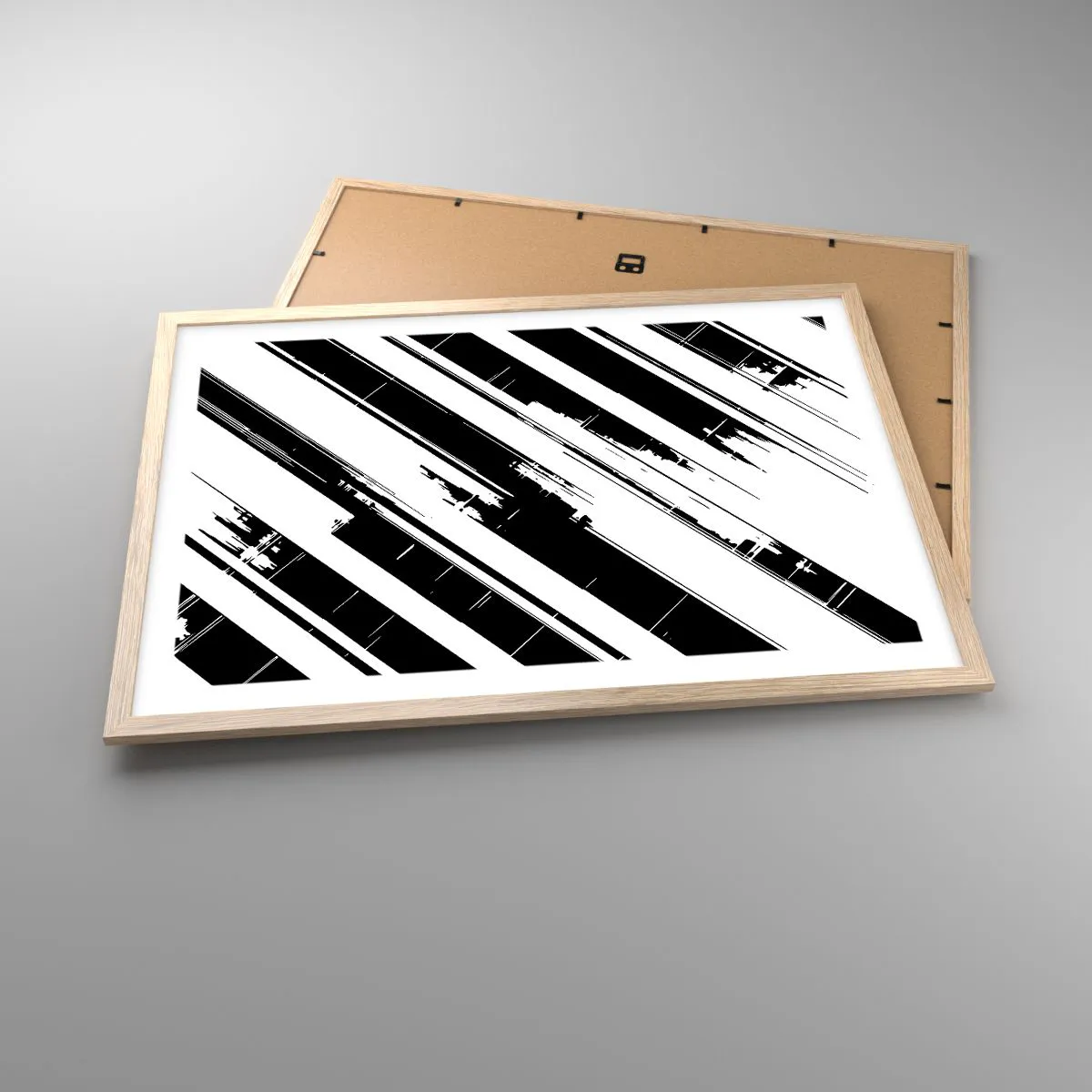 Een poster in een licht eiken lijst - Een intense en dynamische compositie - 70x50 cm