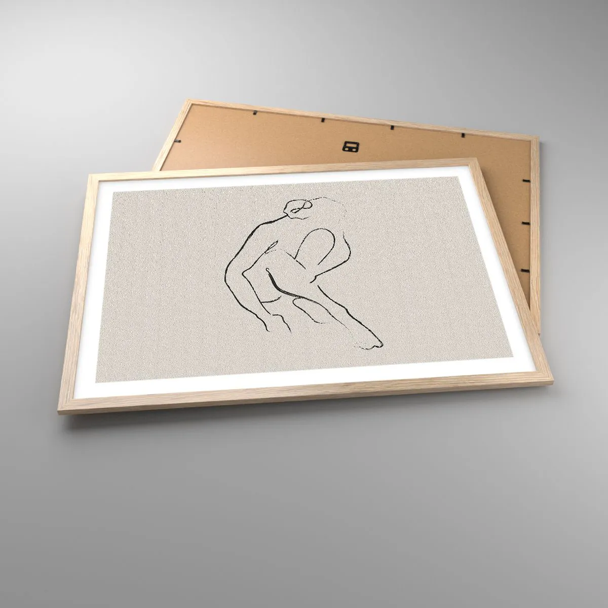 Pôster com moldura de carvalho claro - Esboço íntimo - 70x50 cm