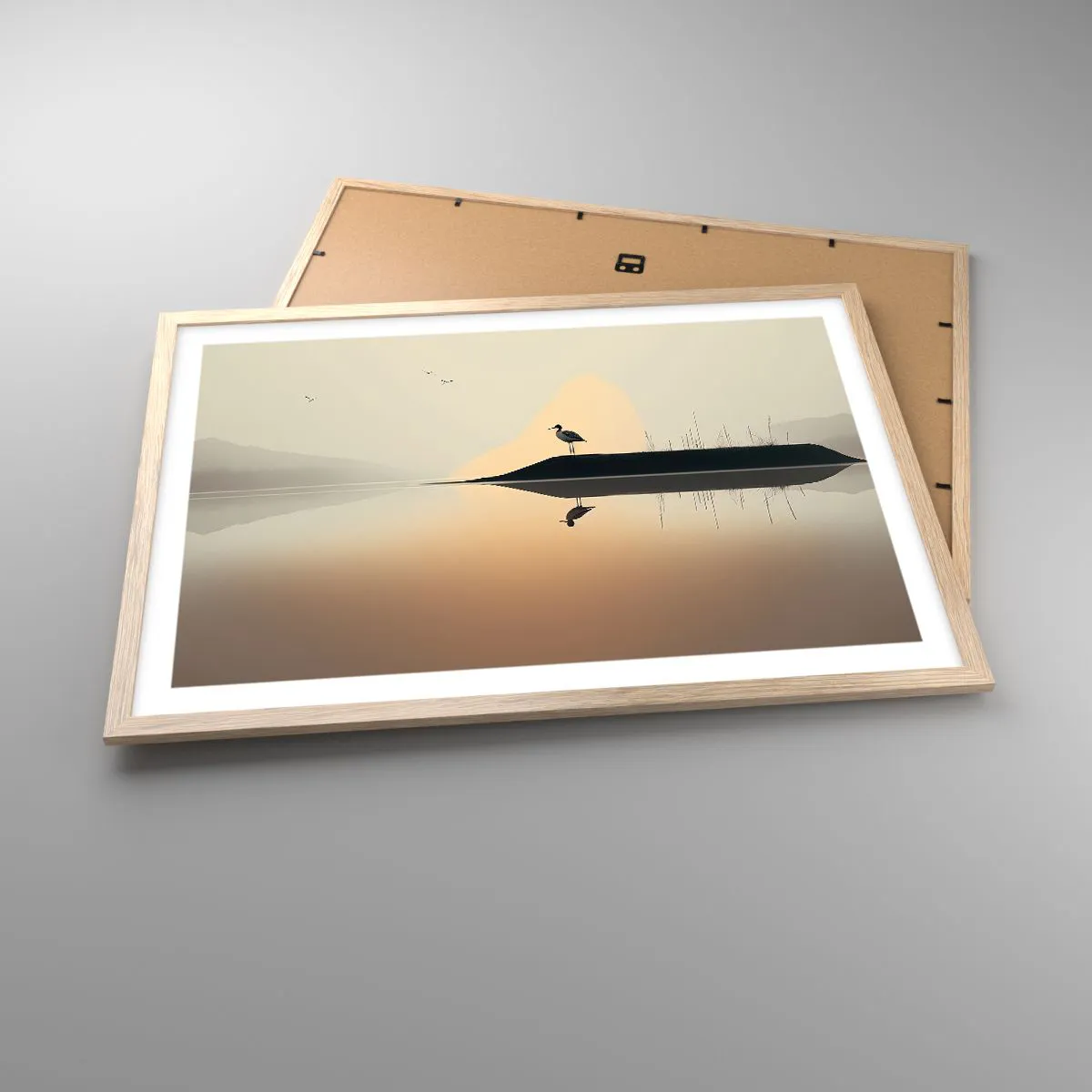 Poster in einem Rahmen aus heller Eiche - Herr am See - 70x50 cm