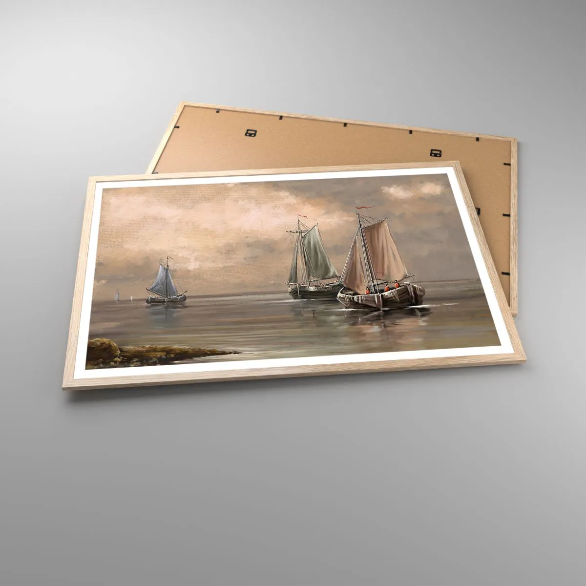 Póster en marco roble claro - El regreso de los marineros - 91x61 cm