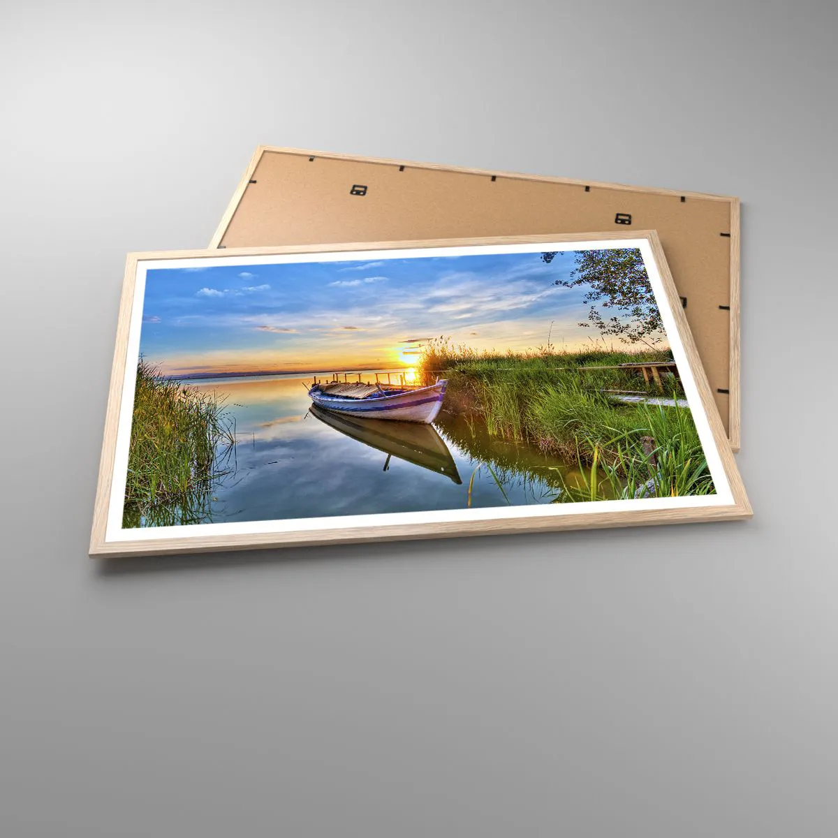 Affiche dans un chêne clair - Poster - La crique où les rêves deviennent réalité - 91x61 cm