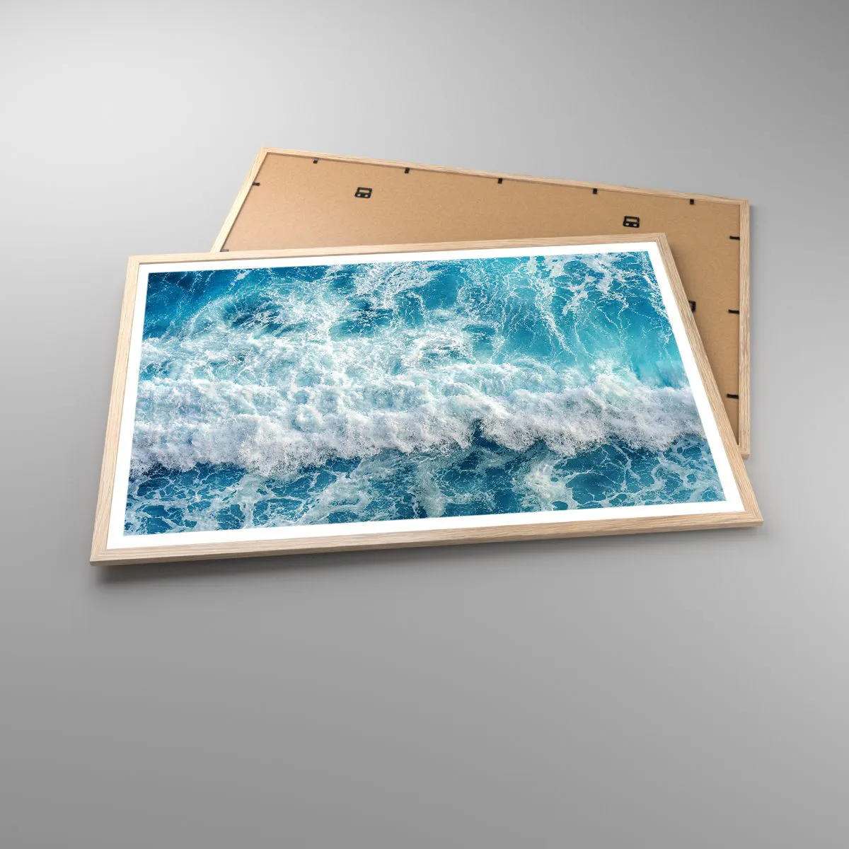 Affiche dans un chêne clair - Poster - Joyeusement et en sautant - 91x61 cm