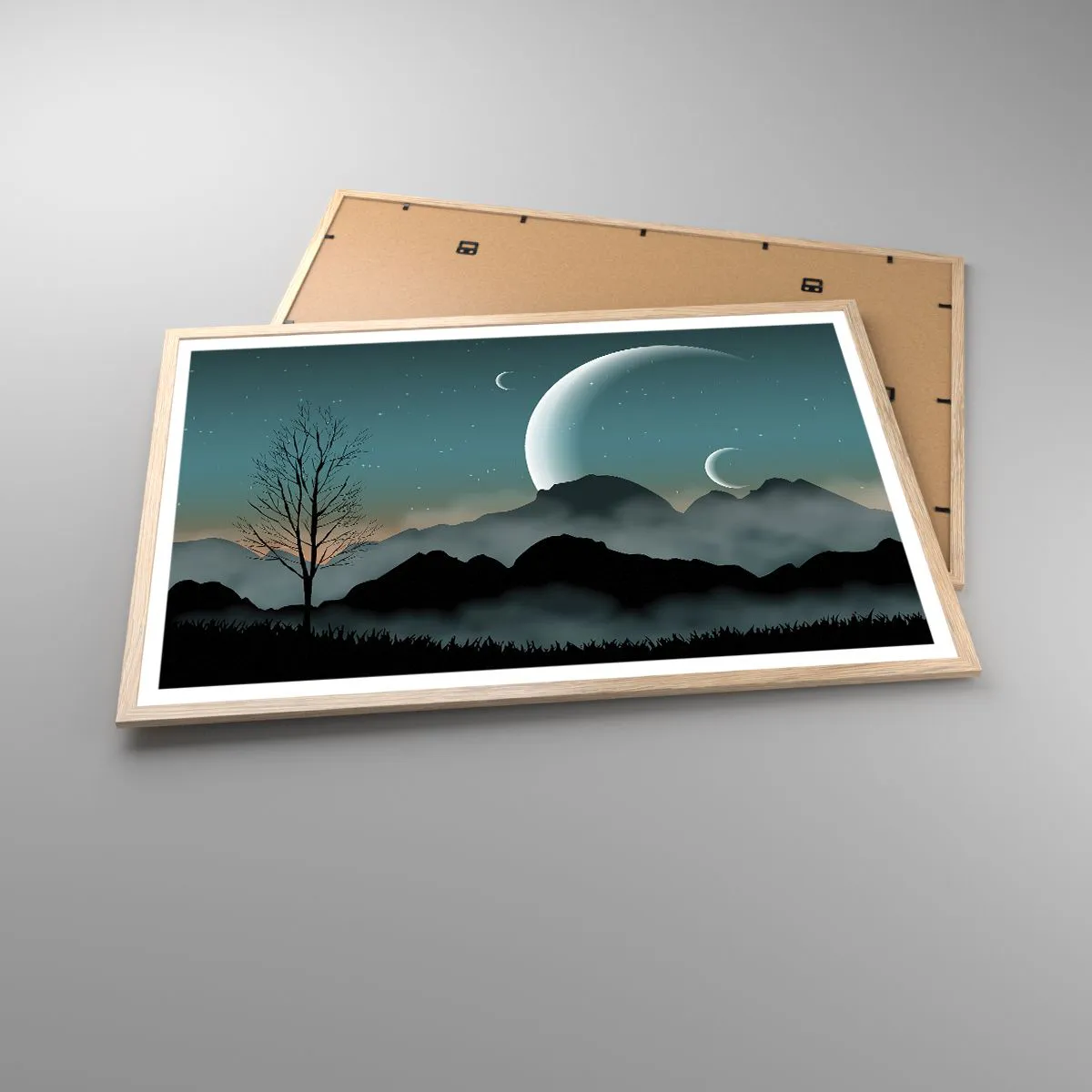 Affisch i ram av ljusek - Stjärniga nattens karneval - 91x61 cm