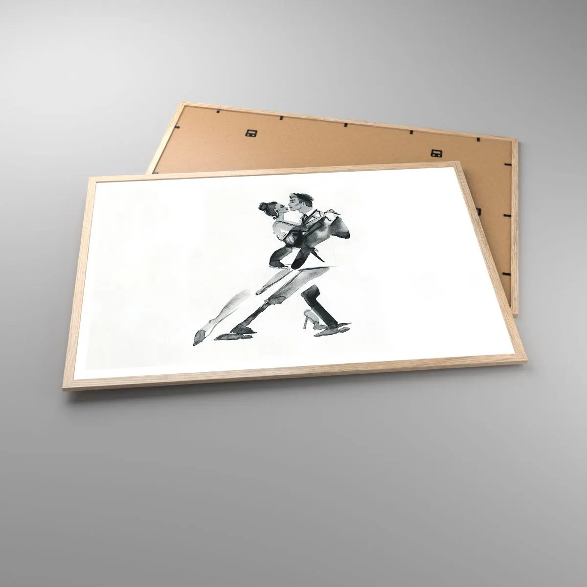 Pôster com moldura de carvalho claro - Num só ritmo - 91x61 cm