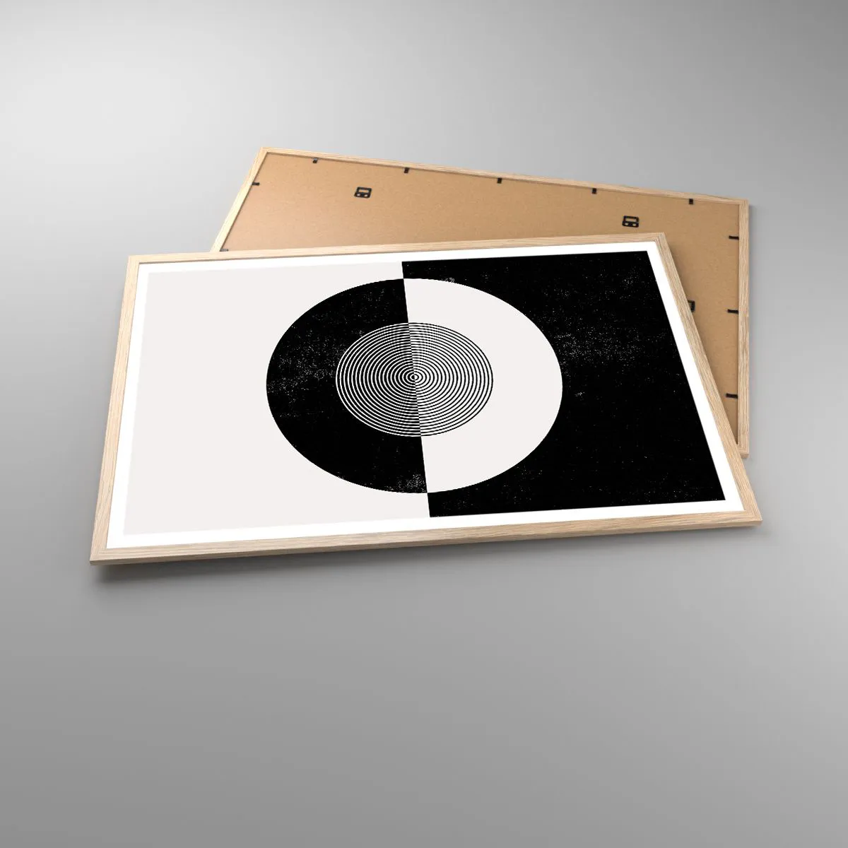 Poster in cornice rovere chiaro - Armonia in bianco e nero - 91x61 cm