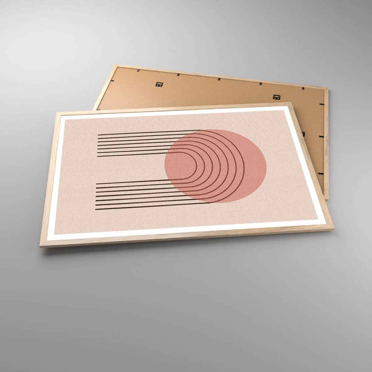 Plakat i ramme af lyst egetræ - Uimodståelig tiltrækningskraft - 91x61 cm