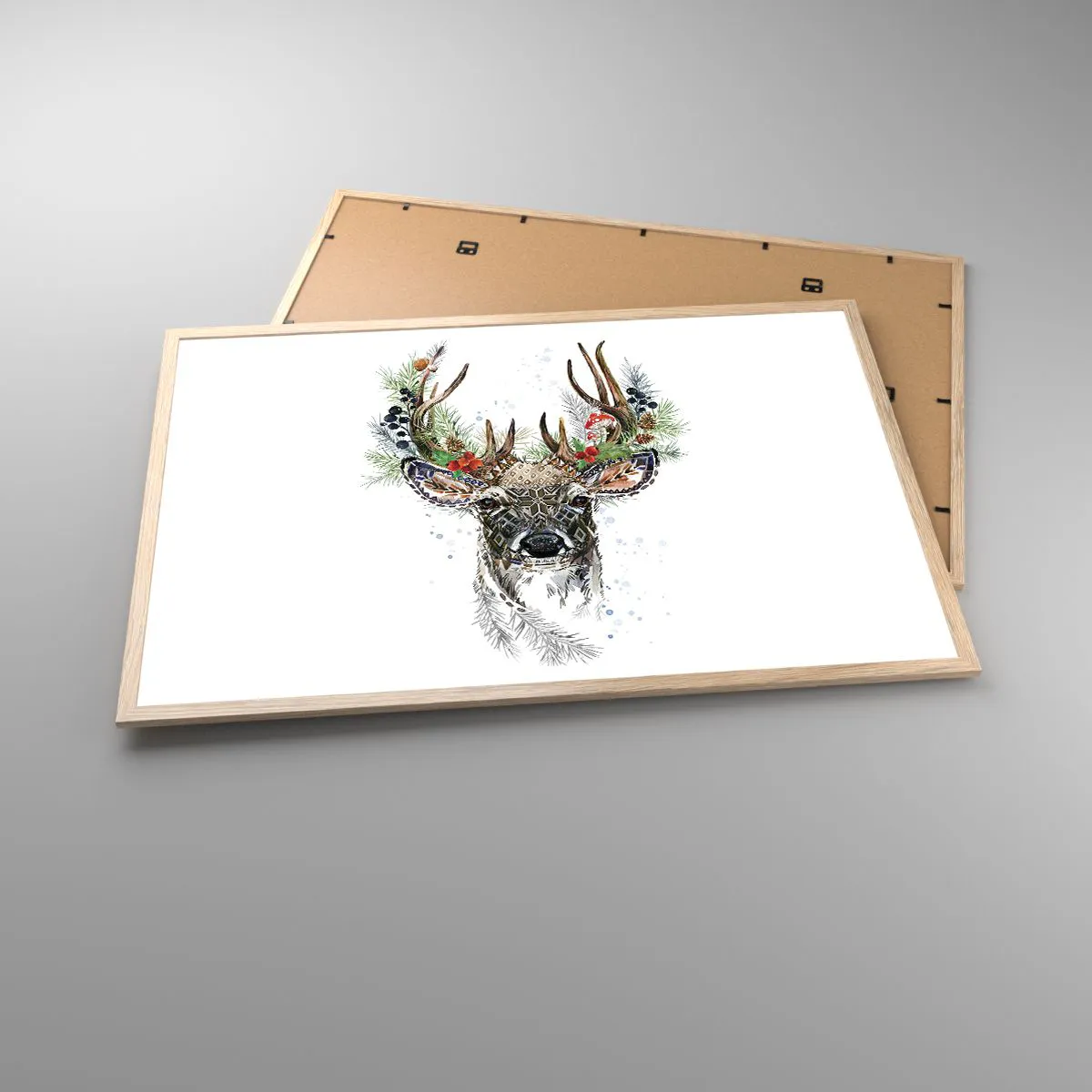 Poster in light oak frame - In Christmas Attire - 91x61 cm