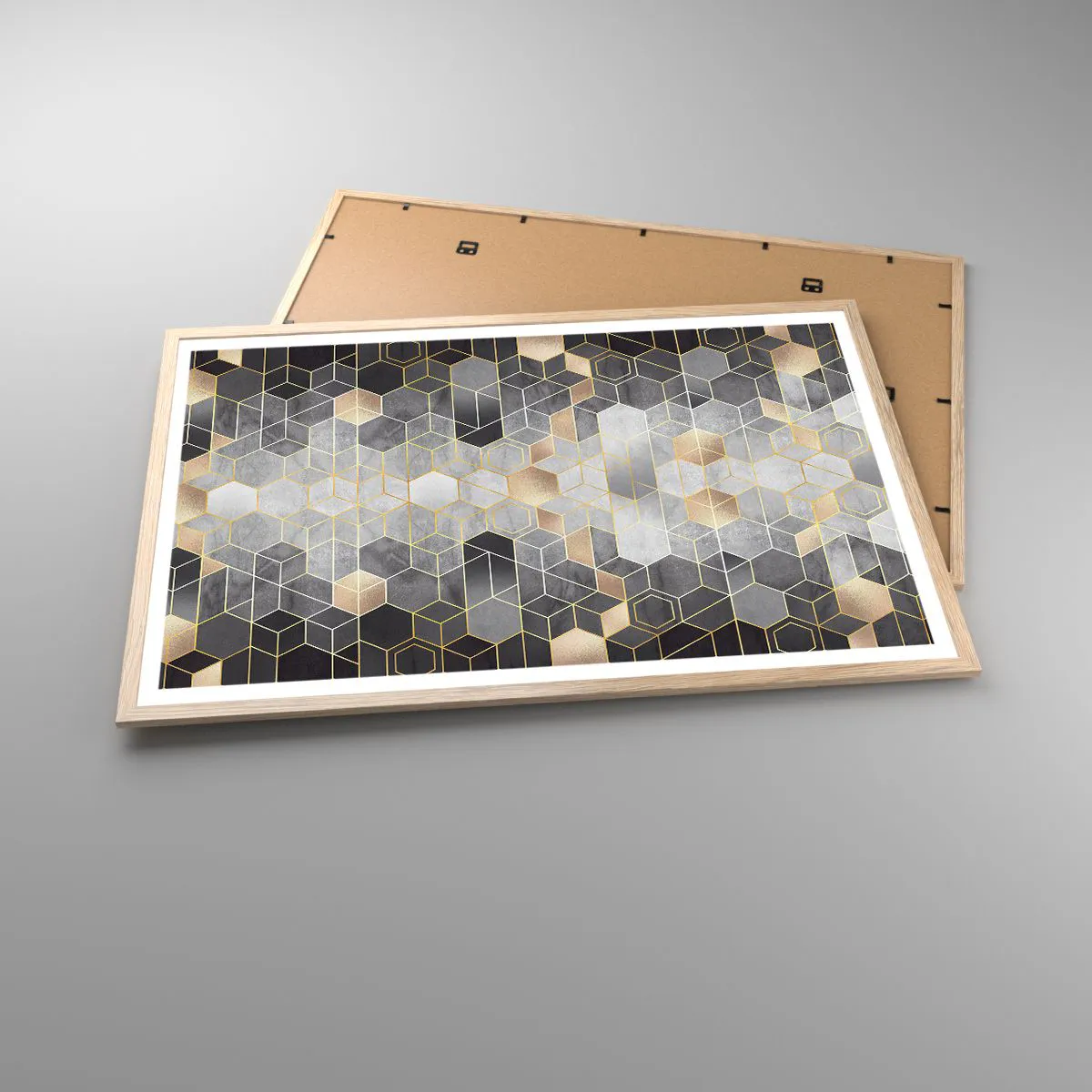 Poster in light oak frame - Diamond Composition - 91x61 cm