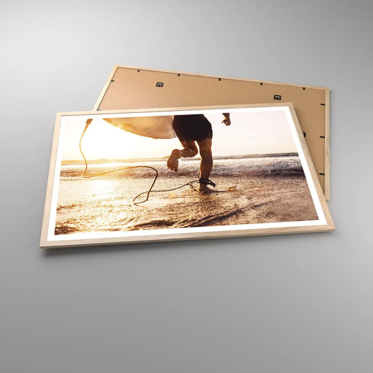 Poszter világos tölgy keretben - A hullám felé - 91x61 cm