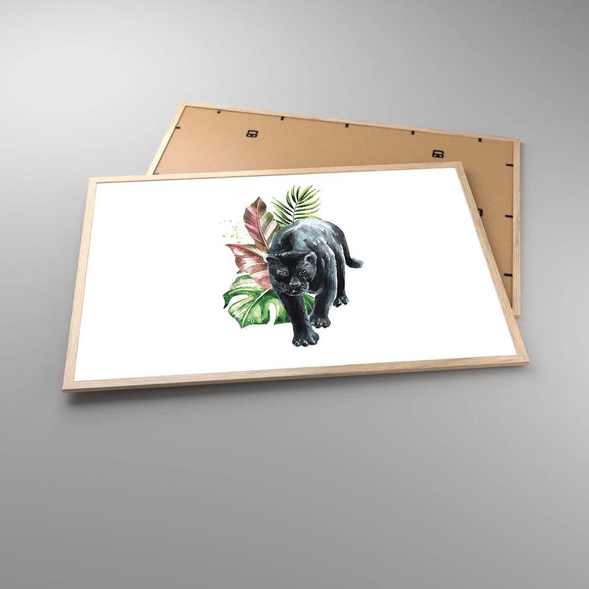 Plakat i ramme af lyst egetræ - Vild i hjertet - 91x61 cm