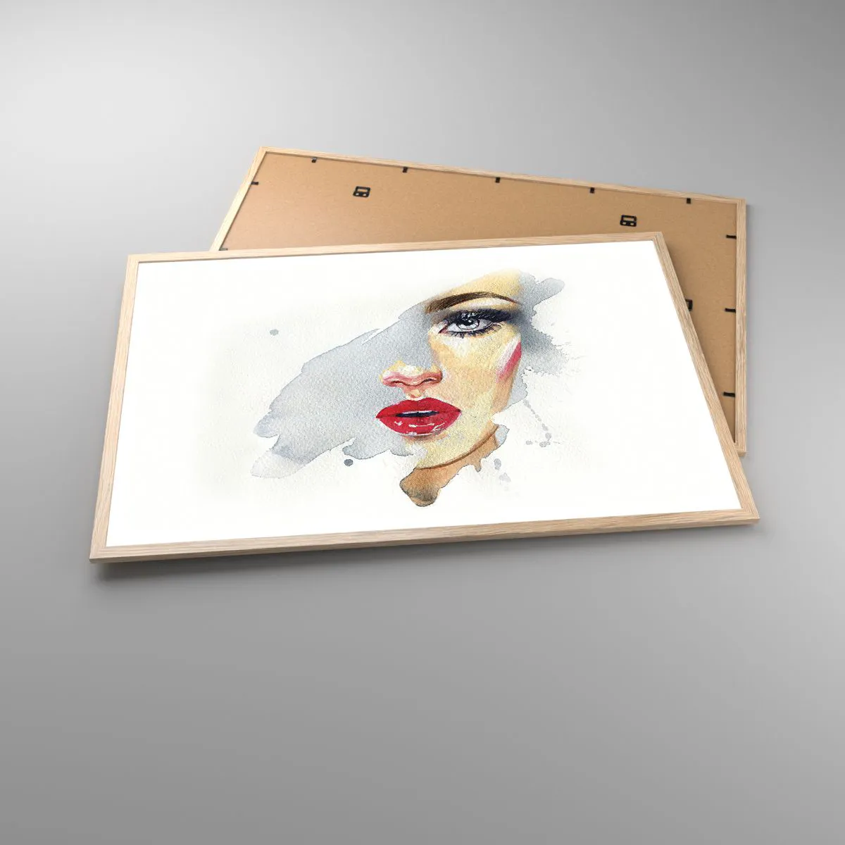 Poster in cornice rovere chiaro - Riflesso in una goccia d'acqua - 91x61 cm