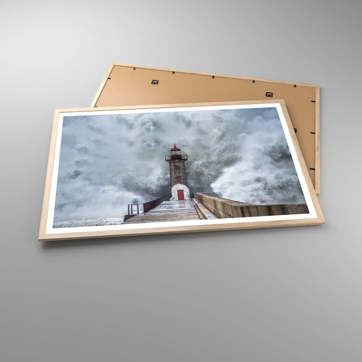 Poster in einem Rahmen aus heller Eiche - Das Rauschen des Wassers, der Lärm wird wehen - 91x61 cm