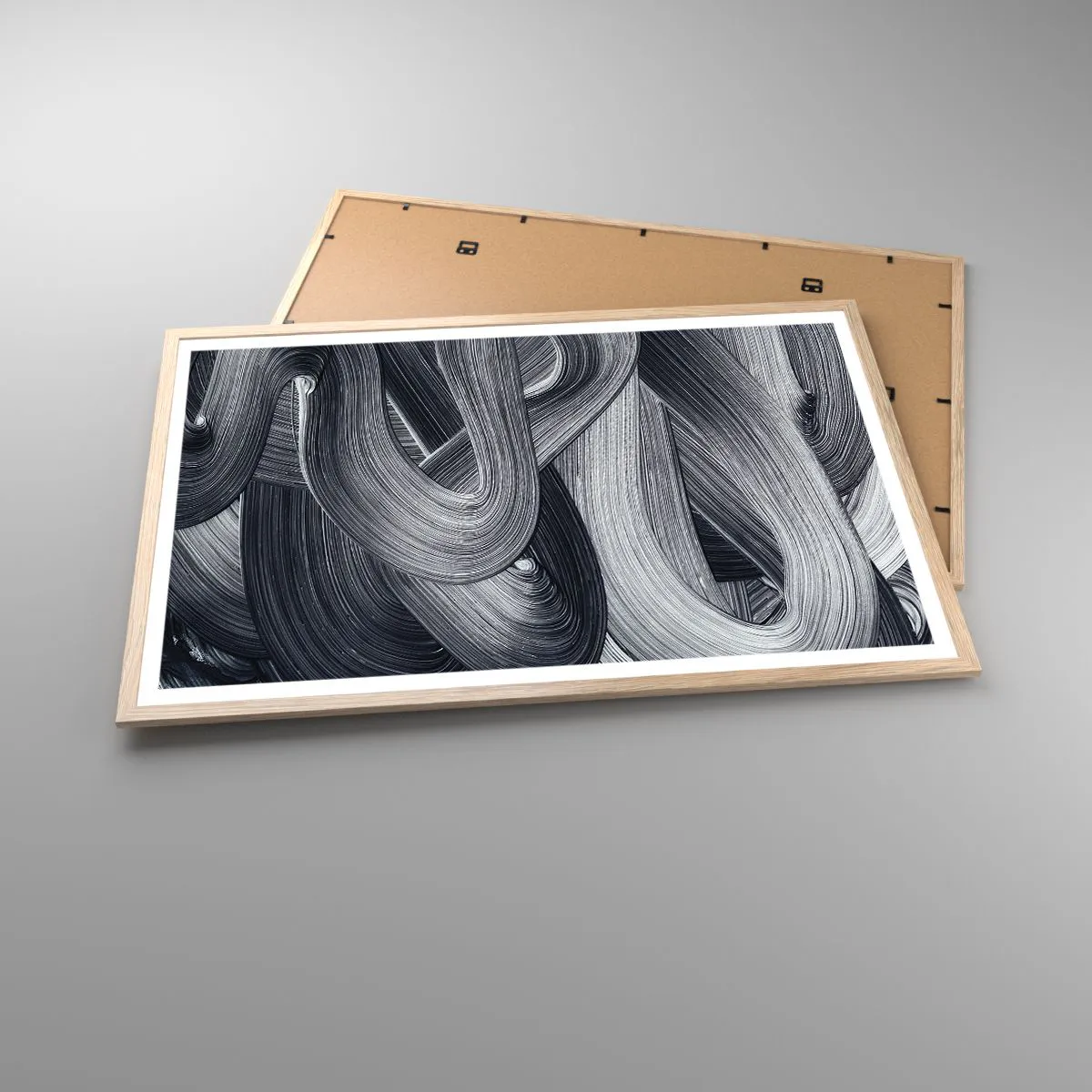 Poster in einem Rahmen aus heller Eiche - Die Fließfähigkeit der Realität - 91x61 cm