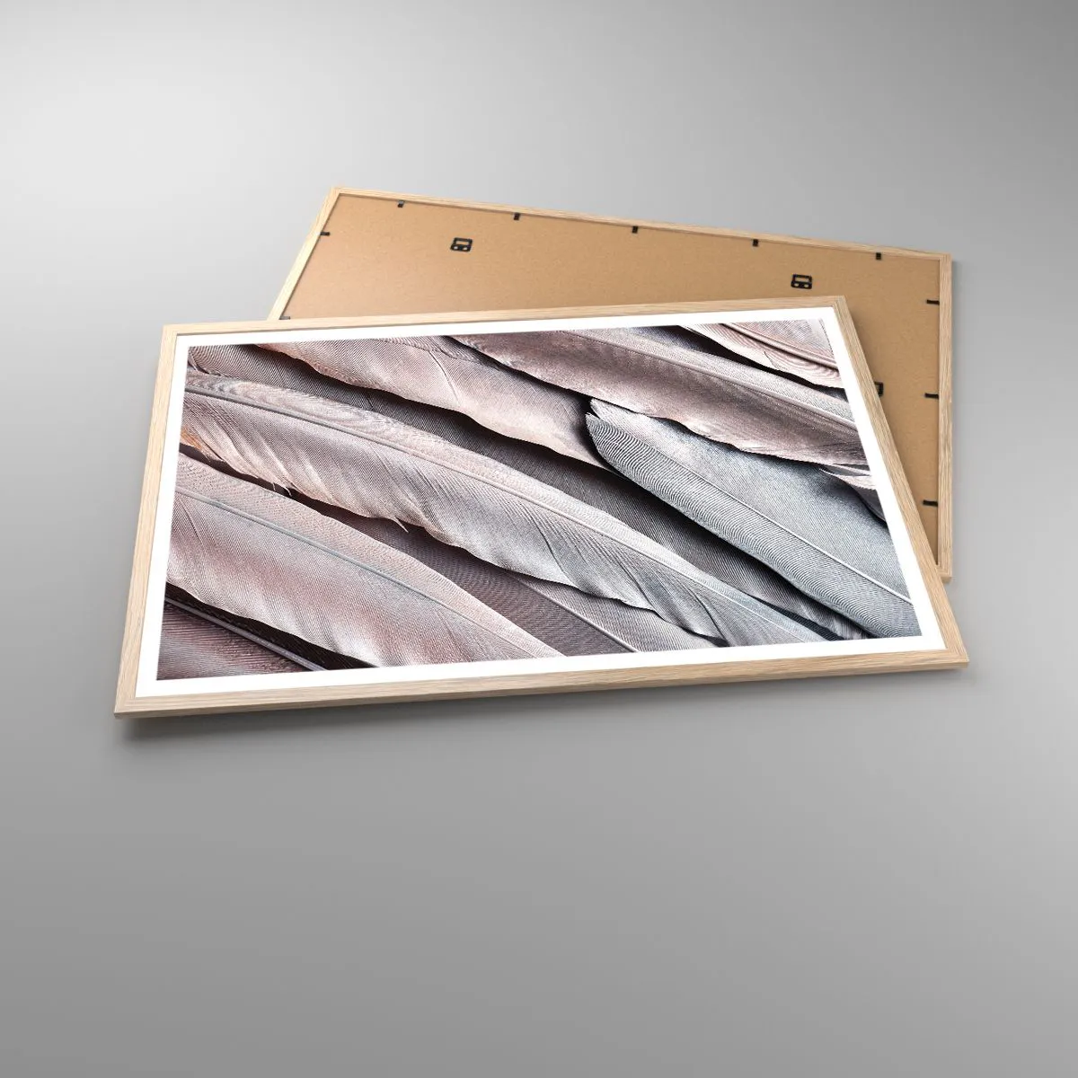 Poster in einem Rahmen aus heller Eiche - In rosa Silber - 91x61 cm