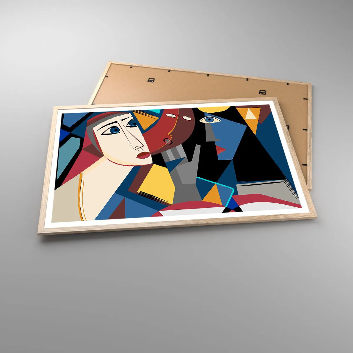 Poster in cornice rovere chiaro - Dialogo di cubisti - 91x61 cm