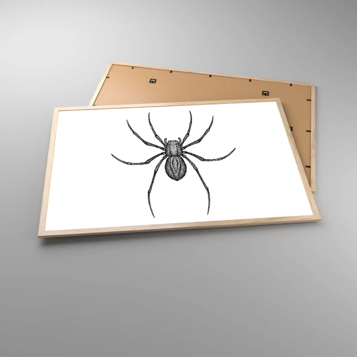 Plakat i ramme af lyst egetræ - Foruroligende præcision - 91x61 cm