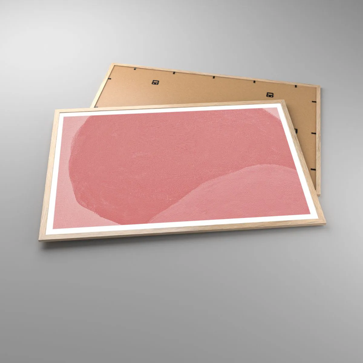 Póster en marco roble claro - Composición orgánica en rosa - 91x61 cm