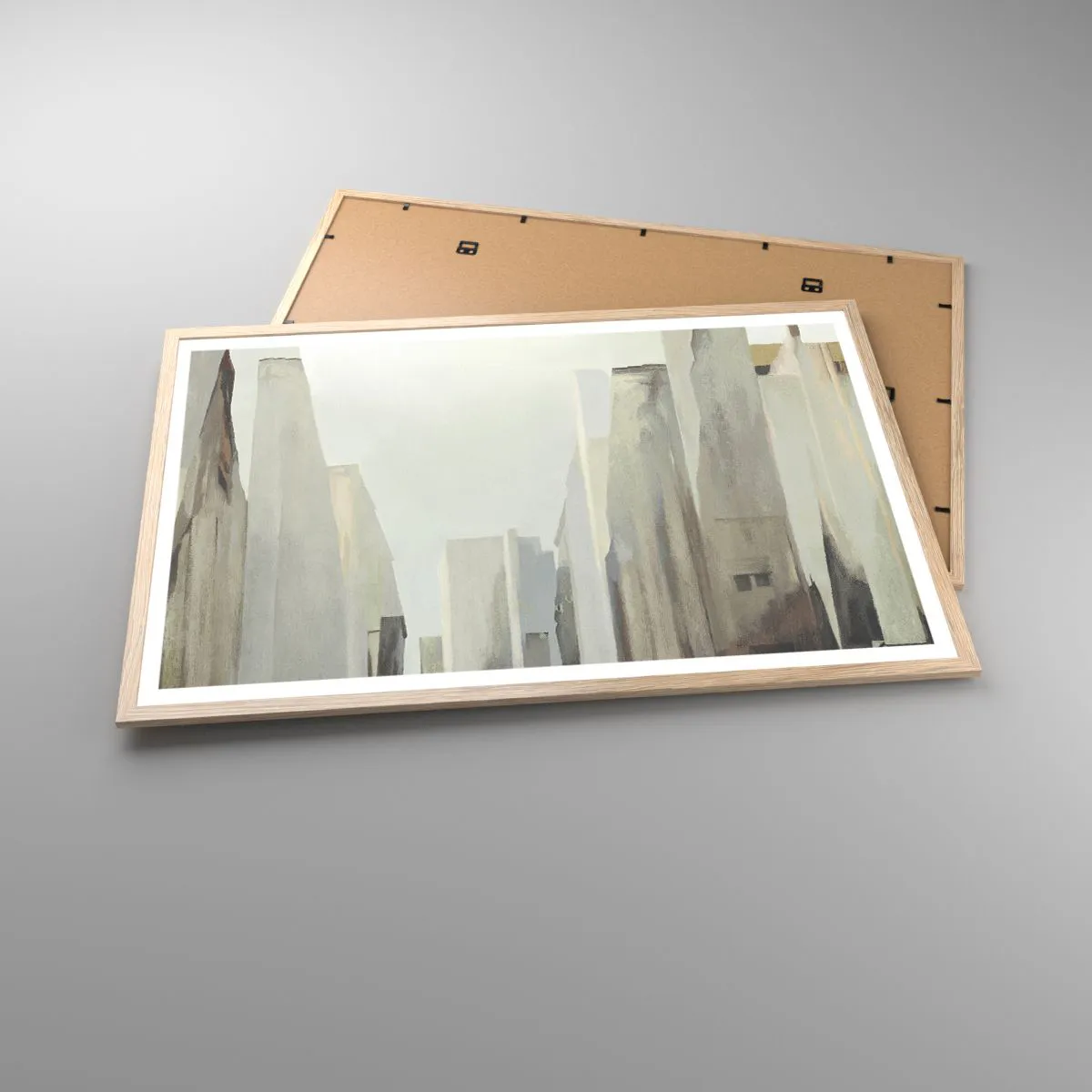 Pôster com moldura de carvalho claro - Sonho com a cidade - 91x61 cm