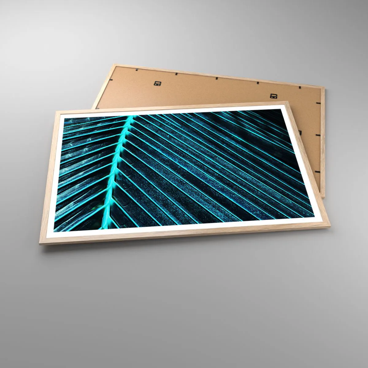 Een poster in een licht eiken lijst - Groene textuur - 91x61 cm