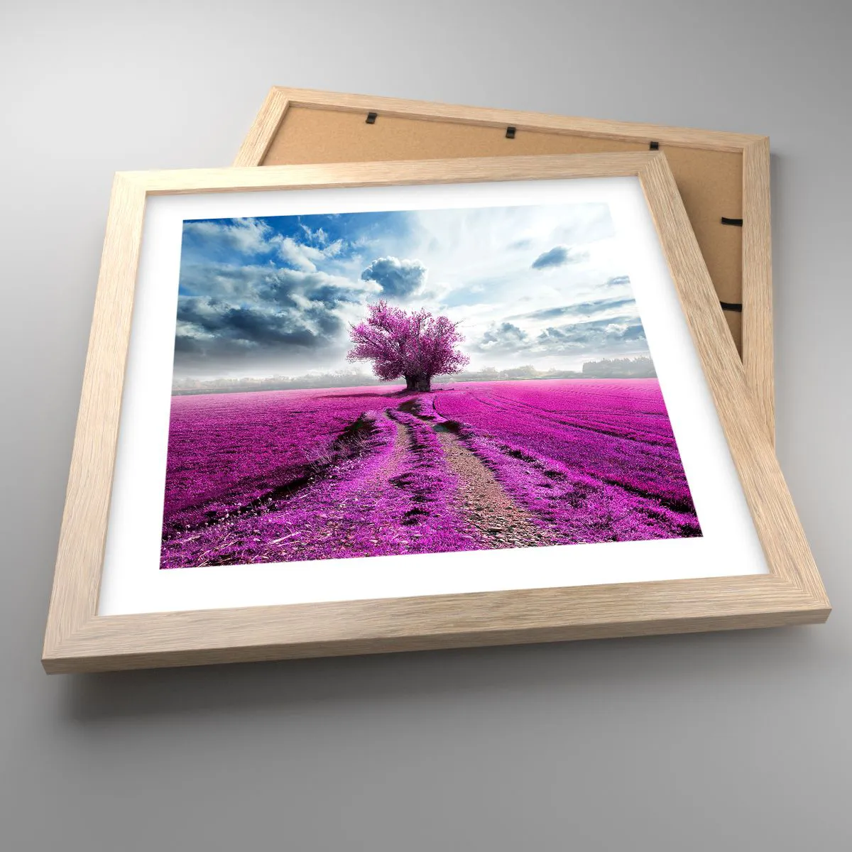 Póster en marco roble claro - El brezal - un encanto - 30x30 cm