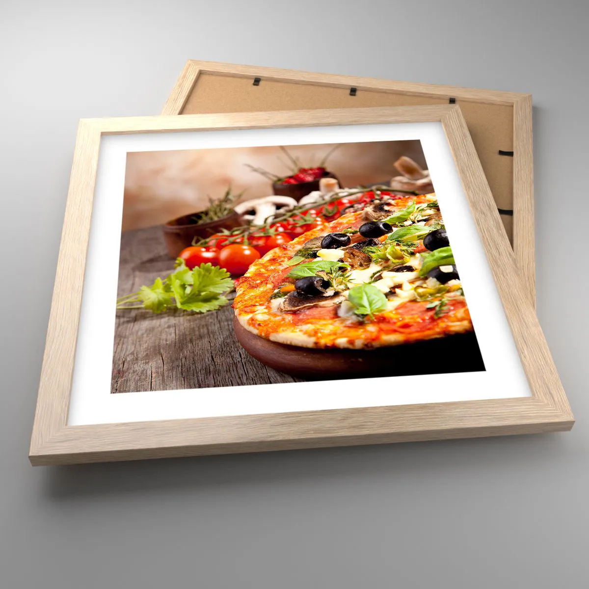 Pôster com moldura de carvalho claro - Ingredientes telúricos - 30x30 cm