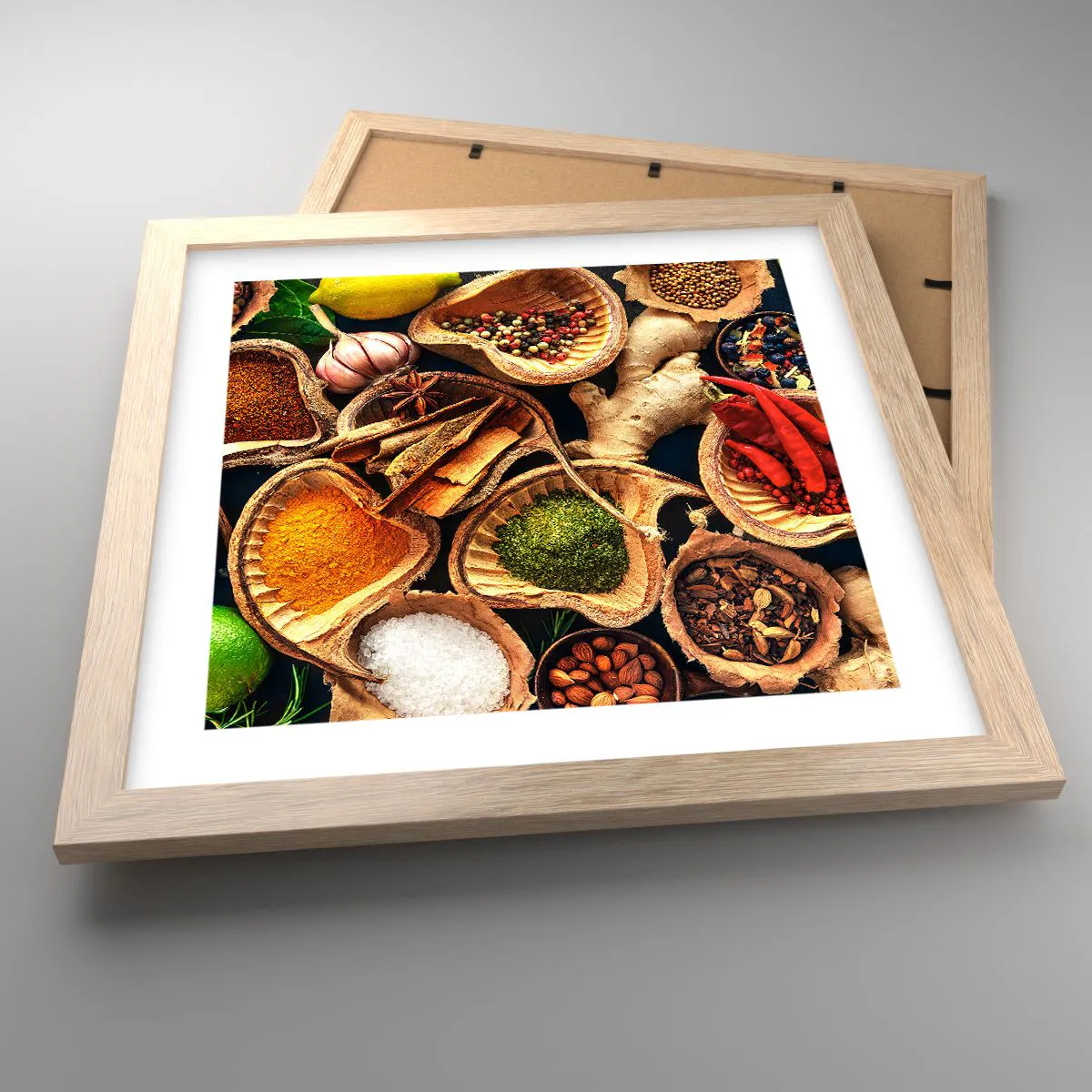 Plakat i ramme af lyst egetræ - Tag, hvad du vil have - 30x30 cm