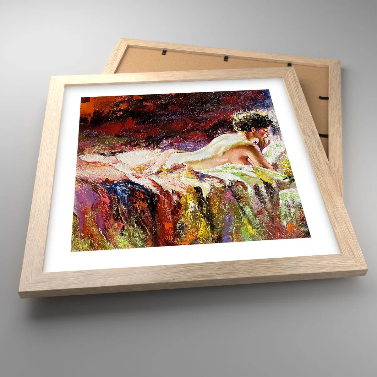 Poszter világos tölgy keretben - Töprengő Vénusz - 30x30 cm