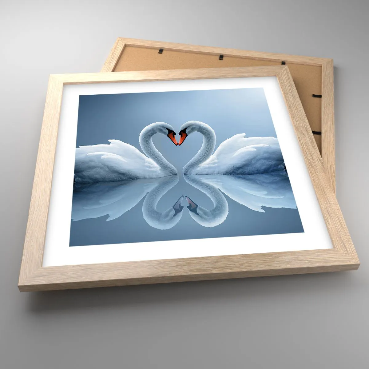 Affiche dans un chêne clair - Poster - Le temps de l'amour - 30x30 cm
