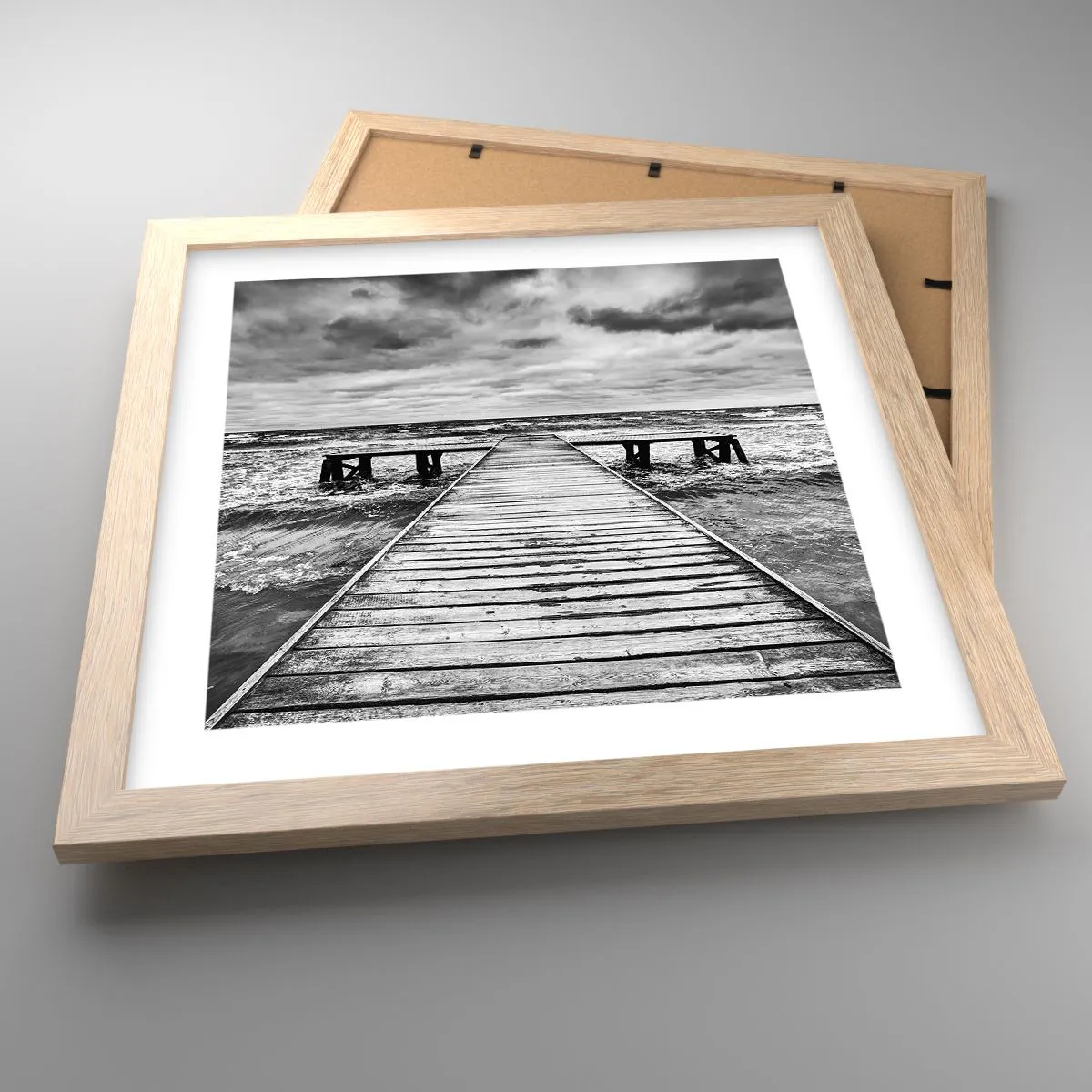 Pôster com moldura de carvalho claro - Estou à espera do vento, que vai dispersar... - 30x30 cm