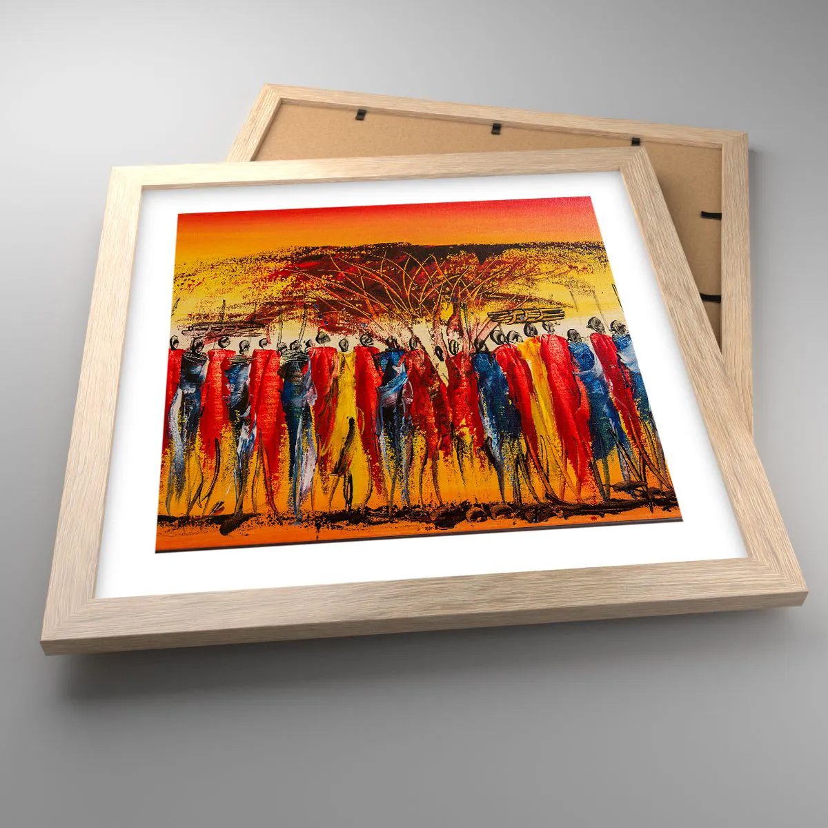 Affiche dans un chêne clair - Poster - Là-bas, là-bas, ils vont là-bas - 30x30 cm