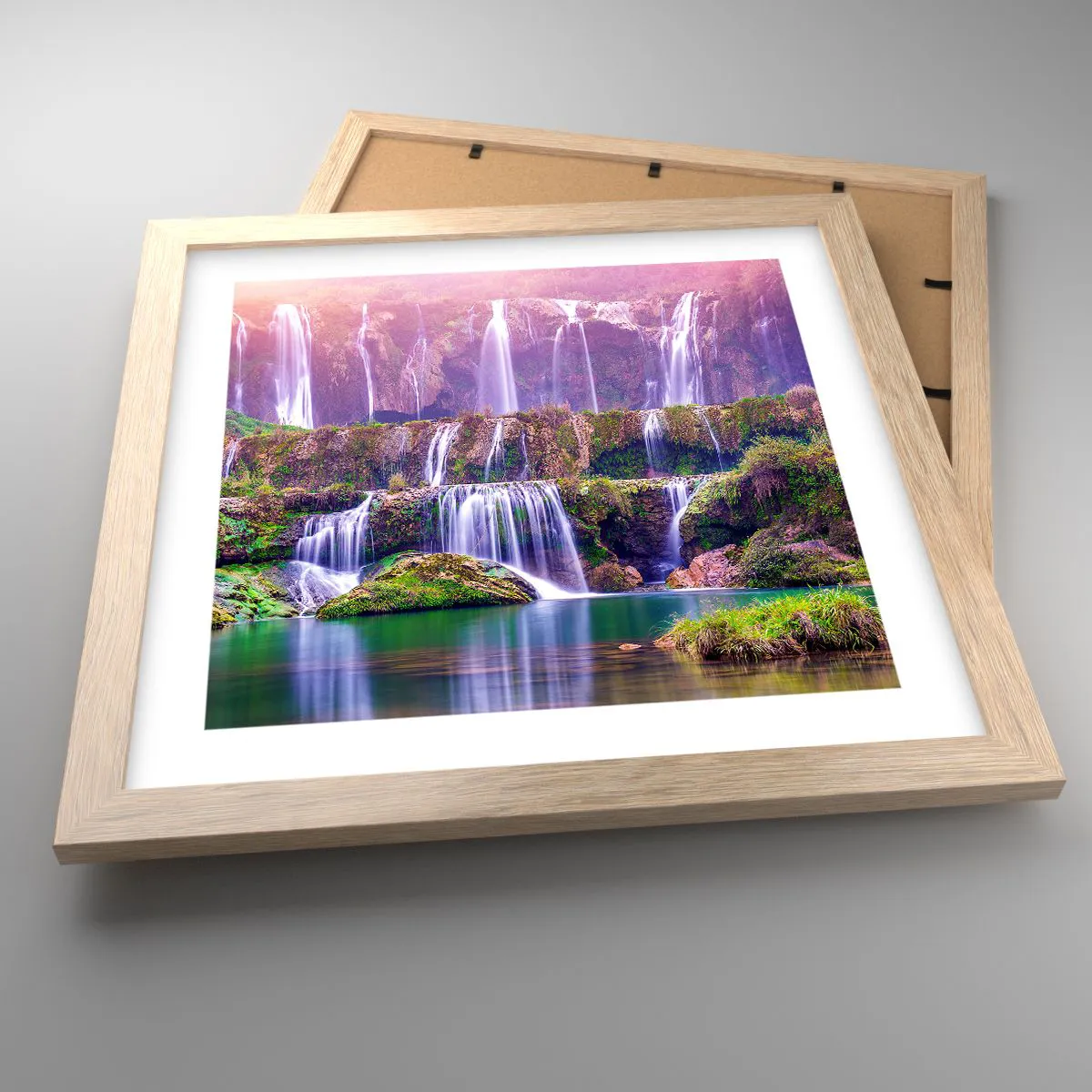 Poszter világos tölgy keretben - Lépcső a menybe - 30x30 cm