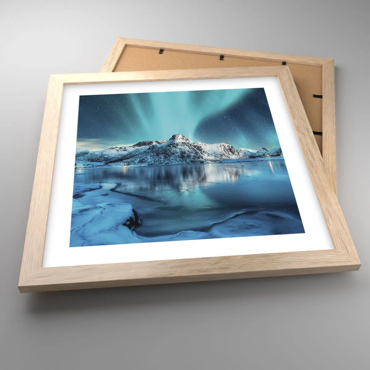 Affiche dans un chêne clair - Poster - Nuit de lumières - 30x30 cm