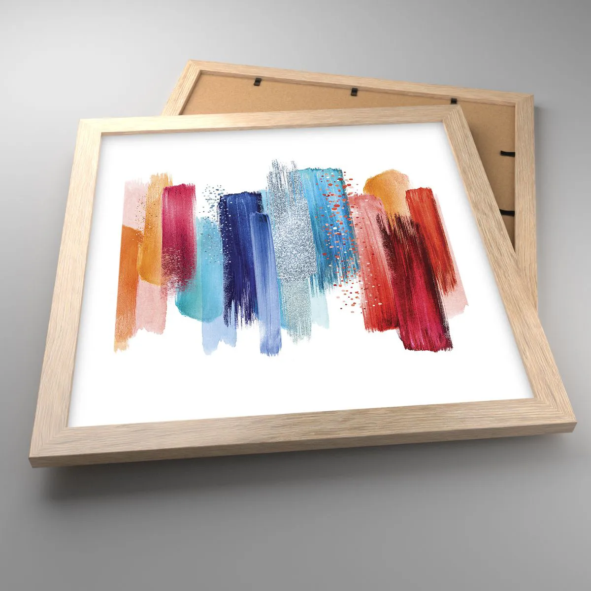 Poster in light oak frame - Up and Down - 30x30 cm