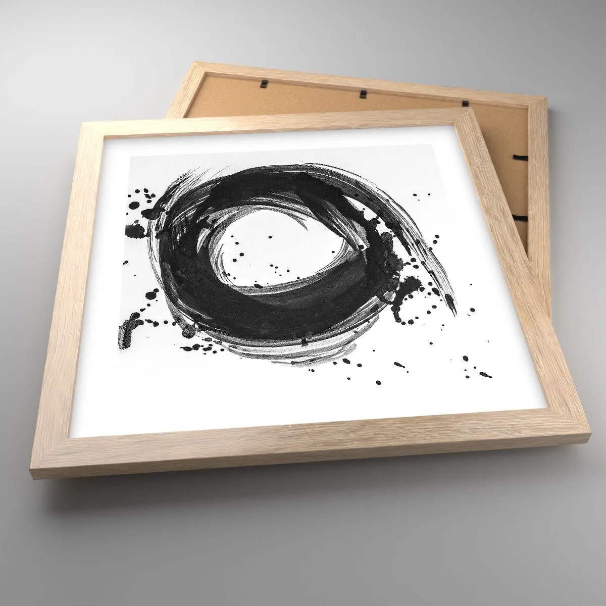 Plakat i ramme af lyst egetræ - Skabelsens hvirvelstrøm - 30x30 cm