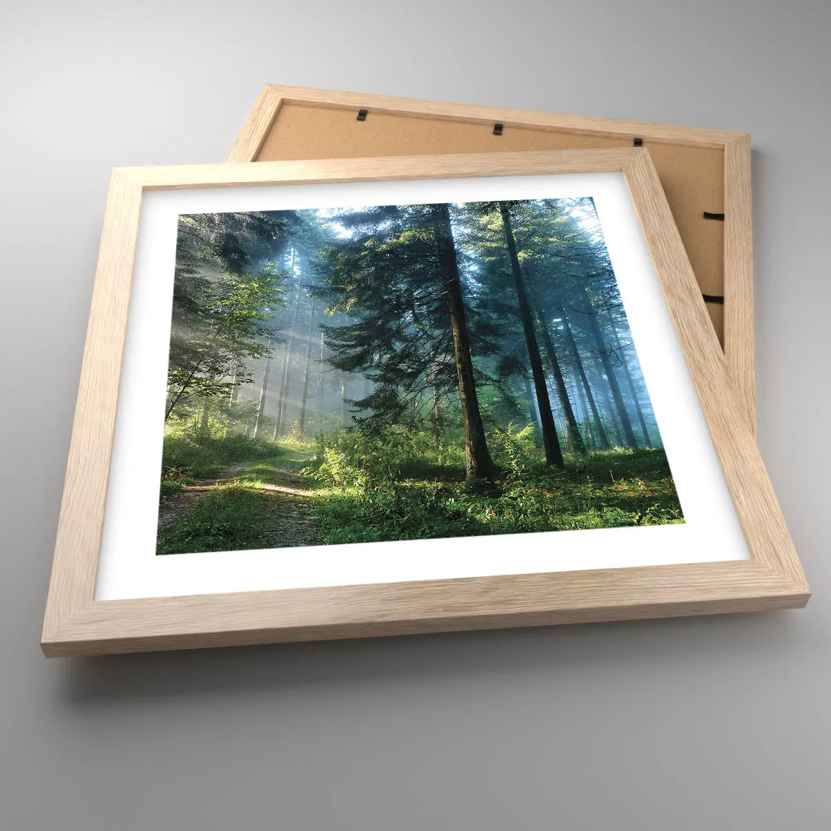 Poster in light oak frame - Radiant at Dawn - 30x30 cm