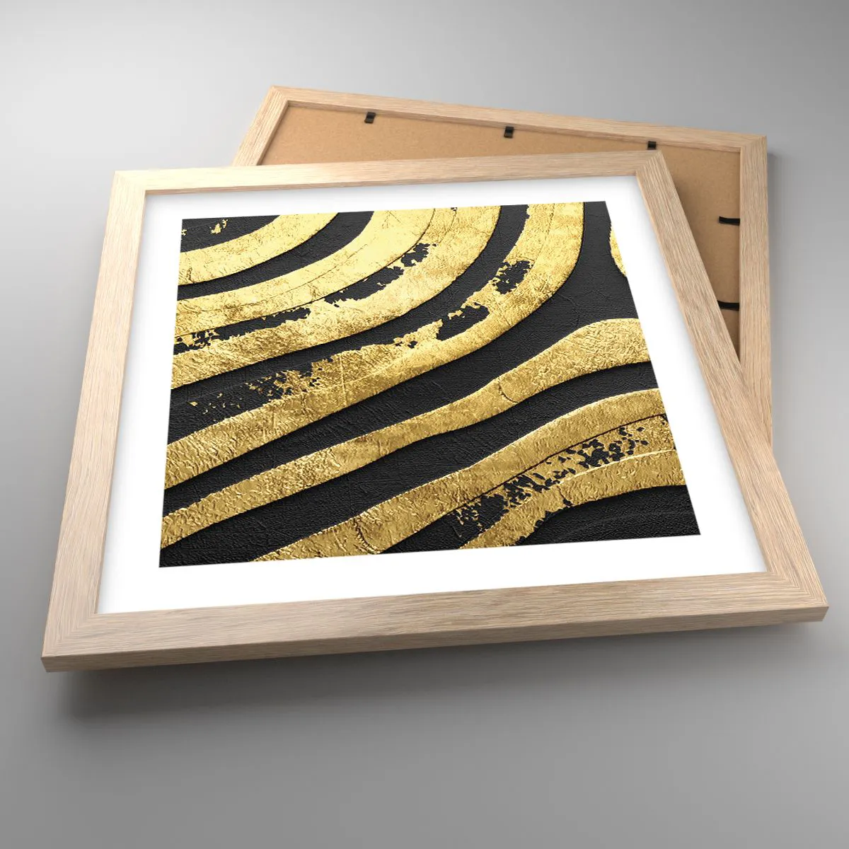 Plakát v rámu světlý dub - Vše plyne - 30x30 cm