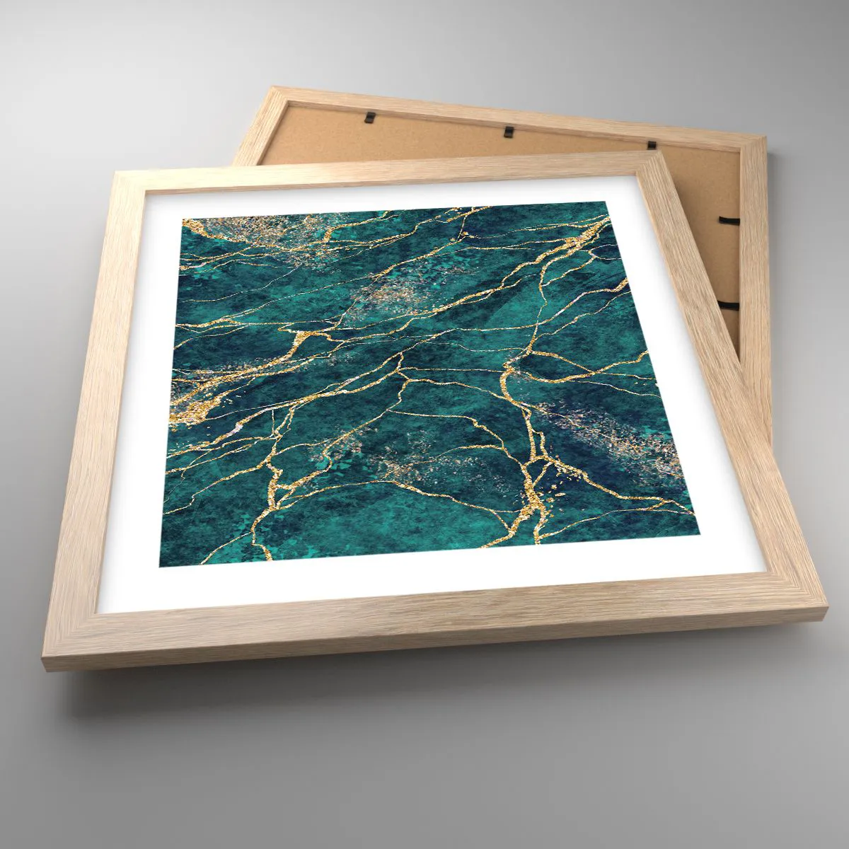 Poster in light oak frame - Gold Vein - 30x30 cm
