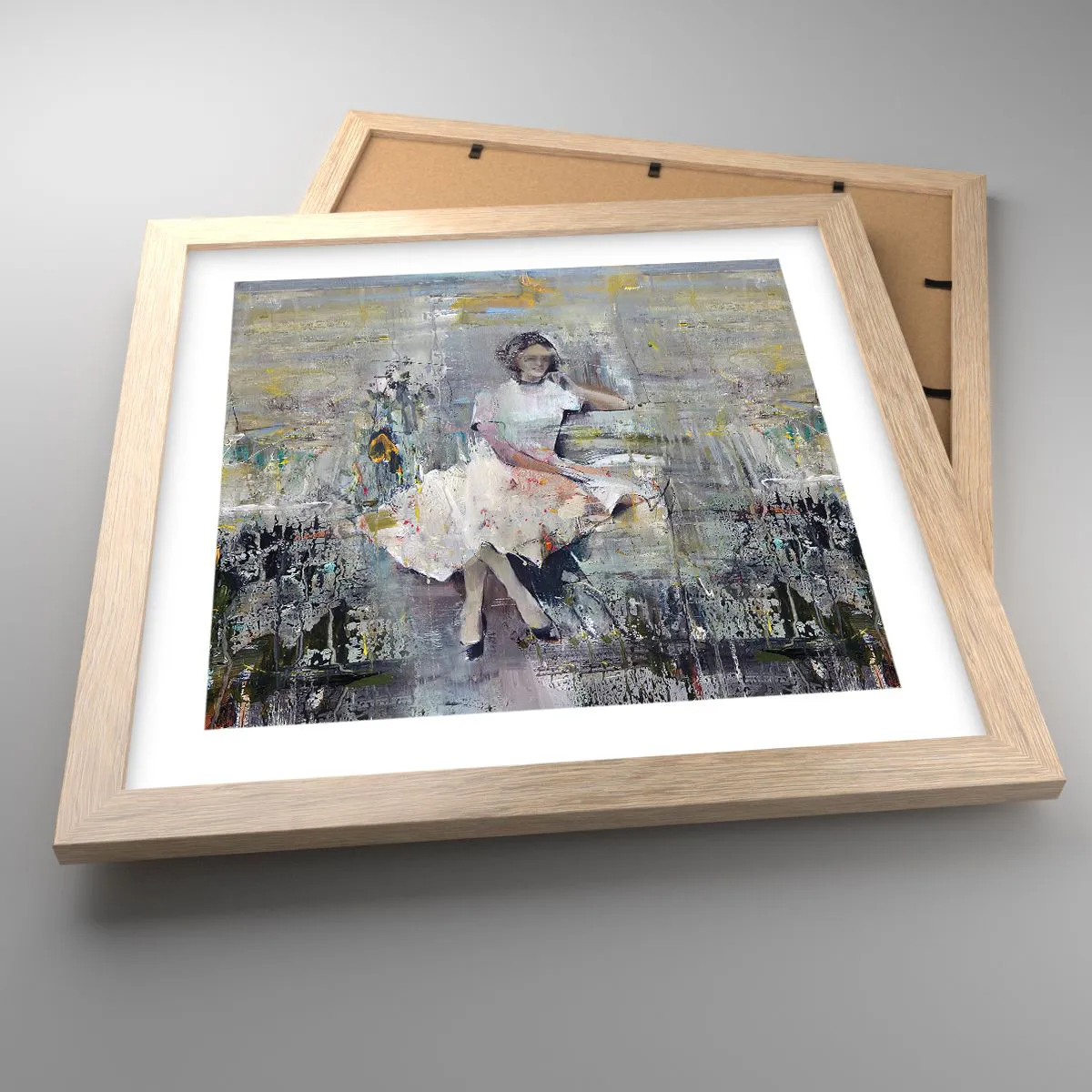 Poszter világos tölgy keretben - Klasszikus és modern - 30x30 cm