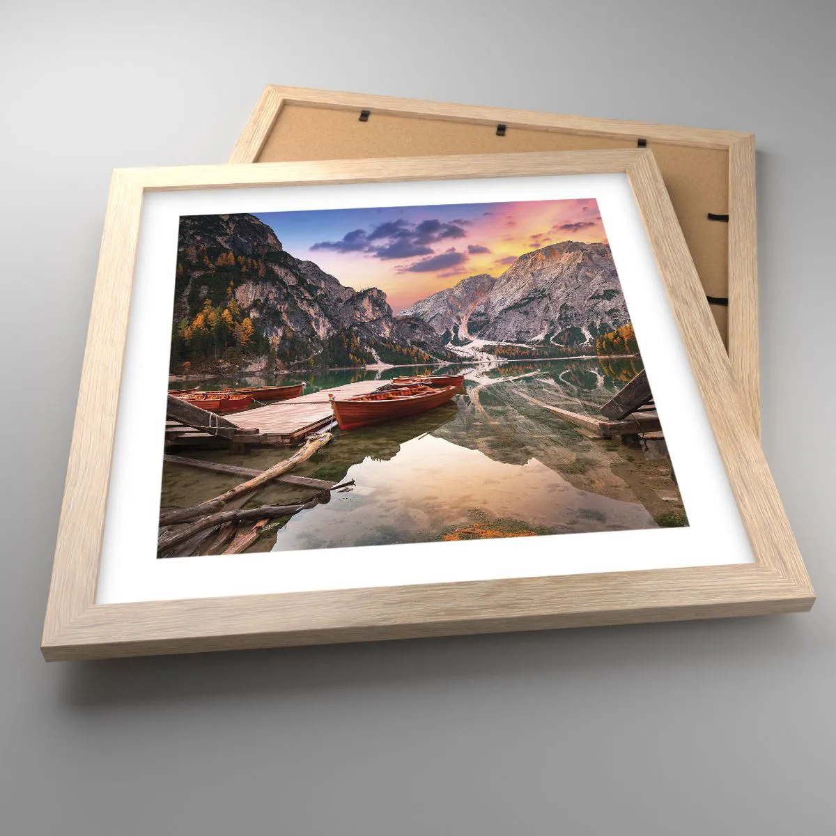 Poster in light oak frame - Promise of a Day - 30x30 cm