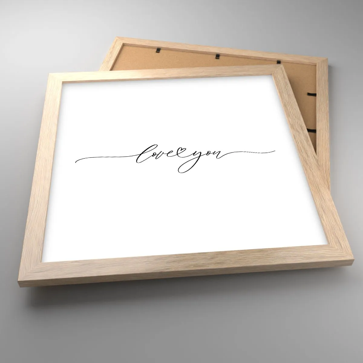 Poster in einem Rahmen aus heller Eiche - Schwarz auf weiß - 30x30 cm