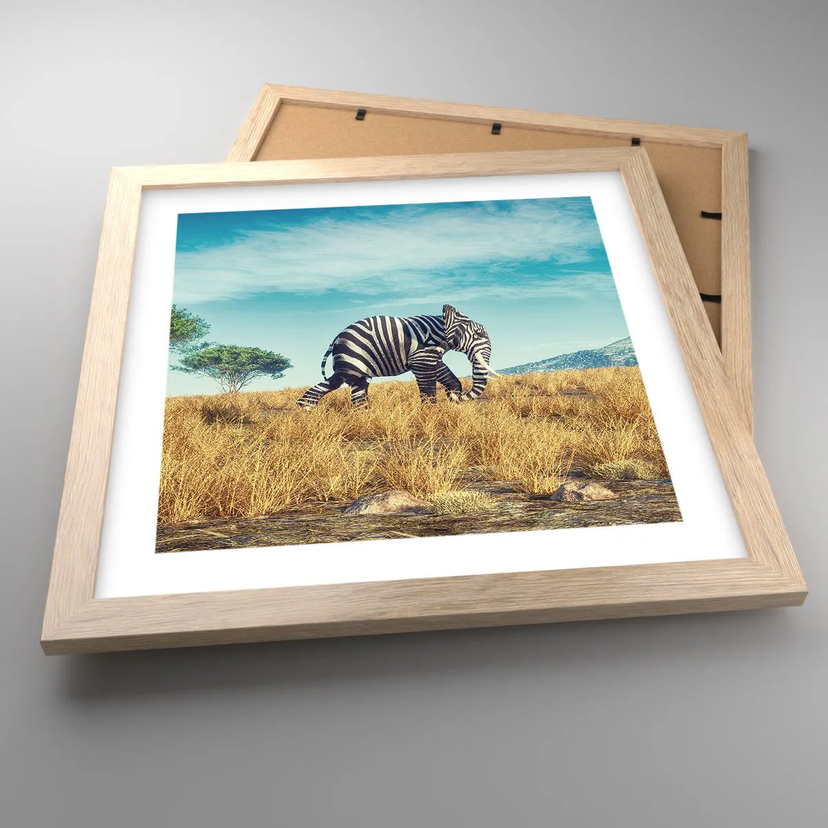 Affiche dans un chêne clair - Poster - Le gris n'est déjà plus à la mode - 30x30 cm