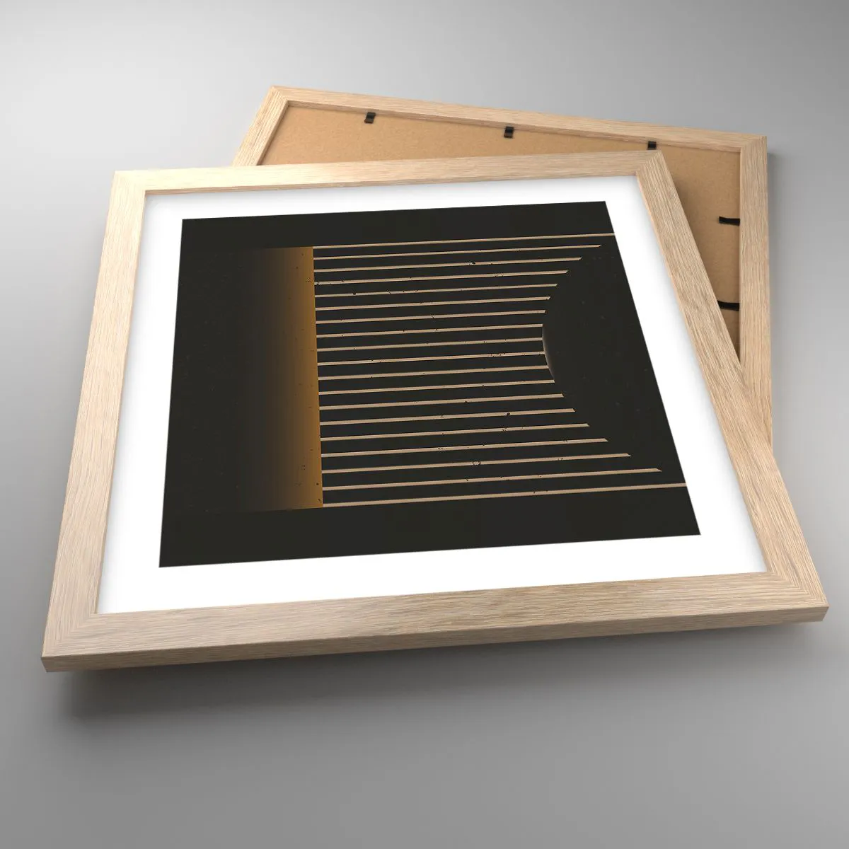 Pôster com moldura de carvalho claro - Explorar a escuridão - 30x30 cm